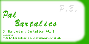 pal bartalics business card